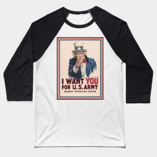 Vintage poster - Uncle Sam - US Army Baseball T-Shirt